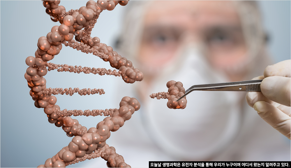 오늘날 생명과학은 유전자 분석을 통해 우리가 누구이며 어디서 왔는지 알려주고 있다.